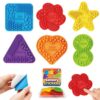 6 Pack Textured Silicone Sensory Stickers,Calming Quiet Fidget Toy with Guided Breathing Shapes,Anxiety Relief Adhesive Desk Strips for Autism & ADHD,Soft-Touch Stress Relief for Classroom,Home,Office