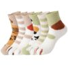 6 Pairs of Warm Socks, Winter Socks for Women, Cat Paw Pattern Slipper Socks, Thicker Cozy Socks for Sleep Home Gift