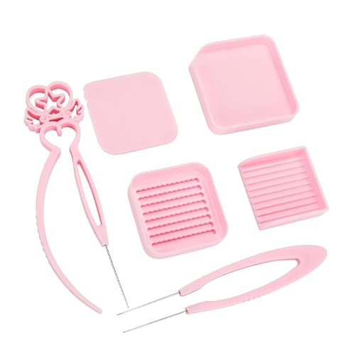 6 Pcs 2.6mm Mini Fuse Bead Picking Tray Kit, Bead Tweezers of Single/Double Needle Scoop & Aligner Tray Picking Kit, Efficient Iron Bead Scoop & Sorting Tools, DIY Craft Accessories for Enthusiasts 