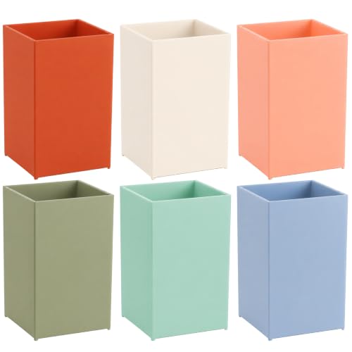 6 Pcs Classroom Magnetic Storage Boxes Magnetic Storage Containers Plastic Dry Erase Marker Holder Plastics Pen Holder for Refrigerator Whiteboard Home Office School Organizer Supply (Deep Boho)