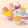 6PCS Cupcake Bubble Bath Bombs 6 Scents Natural Foaming Bath Fizzies