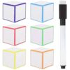 6 PCS Dry Erase Foam Dice, Blank EVA Dice with Colorful Edges and Reusable Writing Surface, Includes Black Marker, Great for Custom Games, Class Activities, and Learning Use at Home