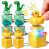 6 Pcs Duck Quacking Fidget Toy Frog Croaking Keyboard Keychain Clicker Fun Portable Lizard Sound Button Anxiety Relief Toy with Colorful Lights for Adult Stress Relief Travel Sensory Stocking Stuffers
