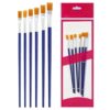 6 Pcs Flat Paint Brushes Set, Synthetic Nylon Hair Artist Brushes for Acrylic, Watercolor, Oil Painting, Flat Head Painting Brushes for Young Artist, Ideal for Broad Color Coverage