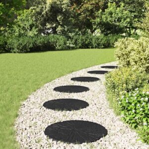 6 Pcs Garden Stepping Stones 17.72 Inch Round Walkway Pavers Heavy Duty Rubber Path Mats for Lawn Yard Backyard Decoration