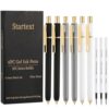 6Pcs Gel Pens-0.5mm Fine Point Black Ink with 3 Extra Refills, Soft Comfortable Grip,Smooth Fluent Writing,Retractable Design for Men Journal,Business Office and Nurse Note Taking (Black Gray White)
