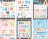6 Pcs Math Posters Composition Notebook Classroom Decor Fun Motivational Mathematics Educational Wall Art for Elementary Middle and High School Classroom Bulletin Board Decor Teacher Must Haves