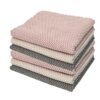 6 Pcs Microfiber Cleaning Cloths for Kitchen, Thick Absorbent Corn Texture Design with Hanging Loop, 11.8 in x 15.7 in / 30 cm x 40 cm, Beige, Gray, Pink, for Household and Dish Cleaning