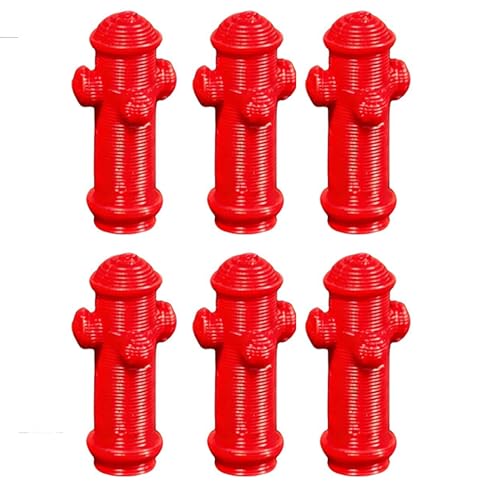 6 Pcs Mini Fire Hydrant Models, Dollhouse Accessories, Miniature Dollhouse Accessories, 1/12 Scale Accessories for Street Scene, Mini Garden, Village Layout, and Outdoor Display