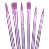 6PCS Nylon Paint Brushes Watercolor Acrylic Paint Brush Set Purple