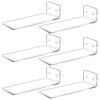 6 Pcs Shoe Organizer, Acrylic Transparent Shoe Display Shelf, Wall Mount Shoe Shelf, Saving Space Storage Rack, 7.9 x 3 x 1.6 in / 20 x 7.6 x 4 cm, Holds Up to 5 lbs, Includes Screws