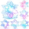 6 Pcs Snowflake Light Up Bath Toys, Mold Free Color Changing Floating Bathtub Toys for Toddlers 1-3 4-8, Water Activated Sensory LED Pool Water Table Toys, Birthday Gift for Boys Girls Kids Bathroom