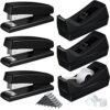 6 Pcs Tape Dispenser Staplers for Desk with Staples and White Tapes 25 Sheet Capacity School Office Stapler