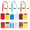 6 Pcs Teacher Appreciation Gifts Teacher ID Badge Holder Set, 6 Leather Badge Holders and 6 Lanyards, Colorful School Supplies for ID Card, Credit Card, Name Tag, Graduation Gift