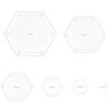 6PCS Transparent Acrylic Hexagon Measuring Template Set 1/1.5/2/3/4/5inch