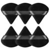 6Pcs Triangle Powder Puff,Soft Velour Face Makeup Sponge Powder Puffs,Loose Powder Cosmetic Foundation Mineral Powder Wet Dry-Black