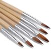 6 Pcs Watercolor Paint Brush Set, Round & Pointed Tip Nylon Artist Brushes for Acrylics Oil Painting (Khaki)