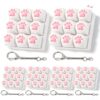 6 Pcs White Cat Paw Keyboard Fidget Toys for Adults Clicky Keyboard Clicker Fidget for Autism ASMR Work Stress Relief Button Finger Clicker for Office School Travel Anxiety Keyboard Keychain Gift