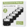 6pk Compatible with Brother Btag P-Touch Label Tape 12mm 0.47" White