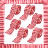 6 Rolls 40 Ft Ruffled Bulletin Board Borders Back to School Classroom Decor Fabric Trims DIY Border Crafts for Farmhouse Teacher Supplies First Day of School Party Decorations(Red Checkered)