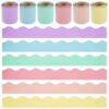 6 Rolls Bulletin Board Borders,196.8 Ft Colorful Classroom Borders for Decorative Bulletin Board Border Rolls for Classrooms Offices Home(6)