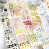 6 Rolls Vintage Flower Print PET Washi Tape Set Pretty Scrapbook Washi Tape