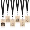 6 Set Hall Passes for Classrooms Wooden Hall Pass Lanyards Unbreakable School Passes for Hall Library Nurse Boy Girl Office School Classroom Teacher Supplies