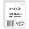 6 up 3-1/3" x 4" FBA Shipping Address Labels for Packages (100 Sheet)