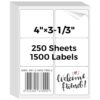 6 up 3-1/3" x 4" FBA Shipping Address Labels for Packages (250 Sheet)