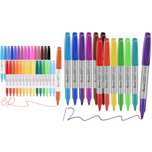 7-ackz Permanent Markers Assorted Colors Fine Point Bulk Waterproof & Fade-Resistant Quick-Drying Ink