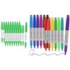7-ackz Permanent Markers Green and Assorted Colors Fine Point