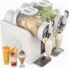 7-in-1 Slushy Maker, 185W Commercial Soft Serve Ice Cream Machine, 360° Stirring, Adjustable Hardness And Temperature, for Home, Cafes, Parties DoubleBowl-White