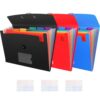 7-Pocket Expanding File 3pcs, Plastic Expandable File Folder - Black&Blue&Red