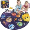70 Piece Floor Puzzles for Kids Ages 4-6 Solar System Jigsaw Puzzles