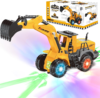 Car Toys for Toddlers, Excavator Toy with 2 Flashing Lights Music, Toy Trucks Construction Vehicle with 1 Moving Arm, Baby Toys for 3 4 5 6 Year Old Boys, Kids Valentine’s Day Easter Birthday Gifts