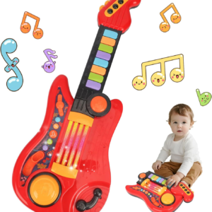 Kids Guitar Toy for 3-5 Year Old Boys Girls 2-in-1 Electric Guitar & Piano
