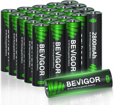 BEVIGOR Rechargeable AA Batteries 24 Pack, 2800mAh 1.2V NiMH Double A Batteries, Pre-Charged, 1500 Cycles, Low Self Discharge, for Toys Remote Controller