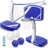 HANDWELL Pool Basketball Hoop&Pool Volleyball Net 2 In 1