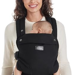 Momcozy Baby Carrier – Ergonomic, Cozy and Lightweight Carrier for 7-45lbs, Effortless to Put On, Ideal for Hands-Free Parenting, Enhanced Lumbar Support, Purehug for Infant to Toddler, Black