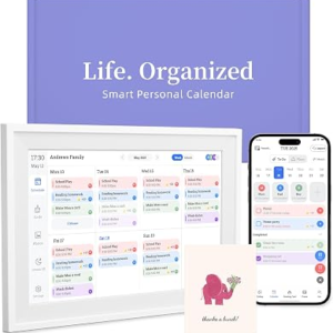 10.1’’ Smart Digital Calendar – Interactive Touch Screen, HD Display, Wall Mountable Family Organizer with Chore Chart, To-Do Lists & App Sync for Home & Office, Warm Fathers‘ Day Gift, Gift for Him