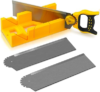 Konvixon 4PCS Miter Box and Saw Set, 3.95 × 12-Inch Extra-Wide Mitre Box with 3 Mitre Saws for Heavy-Duty Tasks, Miter Box with Saw Included for Preci