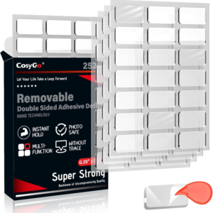 Cosygo Large Mounting Putty No Trace, Museum Double Sided Tape Glue Adhesive Dots Clear Sticky Tack, Non-Toxic Picture Hanging Adhesive, 0.39 x 0.78 in (252 Pcs)