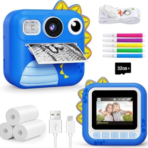 KOKODI Kids Camera Instant Print, Toddler Cameras Christmas Birthday Gifts for Boys Age 3-12, Digital Video Instant Printer Camera for Kids, Toys for Ages 5-7 Boys (Blue)