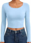 EKOUAER Long Sleeve Crop Tops
