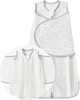 Newborn Sleep Sack Baby Swaddle 0-6 Months, Houdini Proof 1.0 TOG Zipper Wearable Blanket, Warm Nursery Swaddle for Boy Girl
