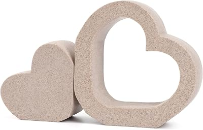 OKIIKOK Resin Heart Statue Set of 2