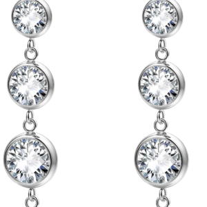 Women’s Long Sparkly Dangle Earrings Hypoallergenic Stainless Steel 14K Gold Plated Lightweight CZ Statement Studs
