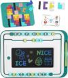 4 in 1 High End LCD Writing Tablet for Kids Drawing Pad Words Learning Writing Board with 26 Letters 2 Set Puzzles Blocks Educational Toy Kid School Stuff Class Learning Tool for Girls Boys Toddler