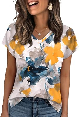 WIHOLL V Neck T Shirts