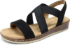 DREAM PAIRS Womens Ankle Strap Low Wedge Sandals